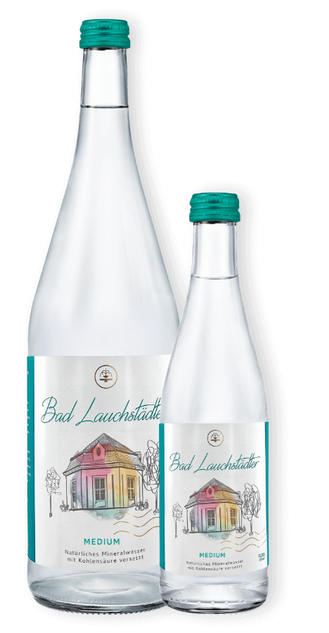 Produktabbildung Bad Lauchstädter medium in 1,0 und 0,33 Liter